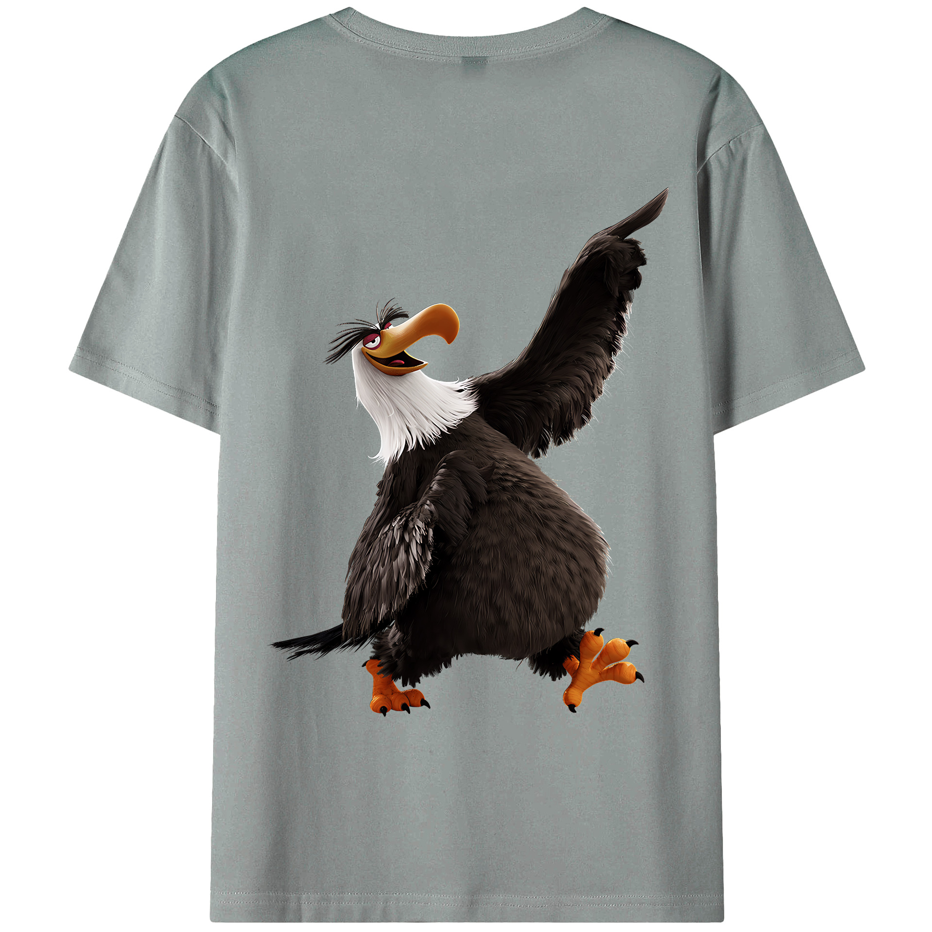 （画像用） Angry Birds アングリーバード 綿100％ メンズ半袖Tシャツ（バックプリント） 通気性